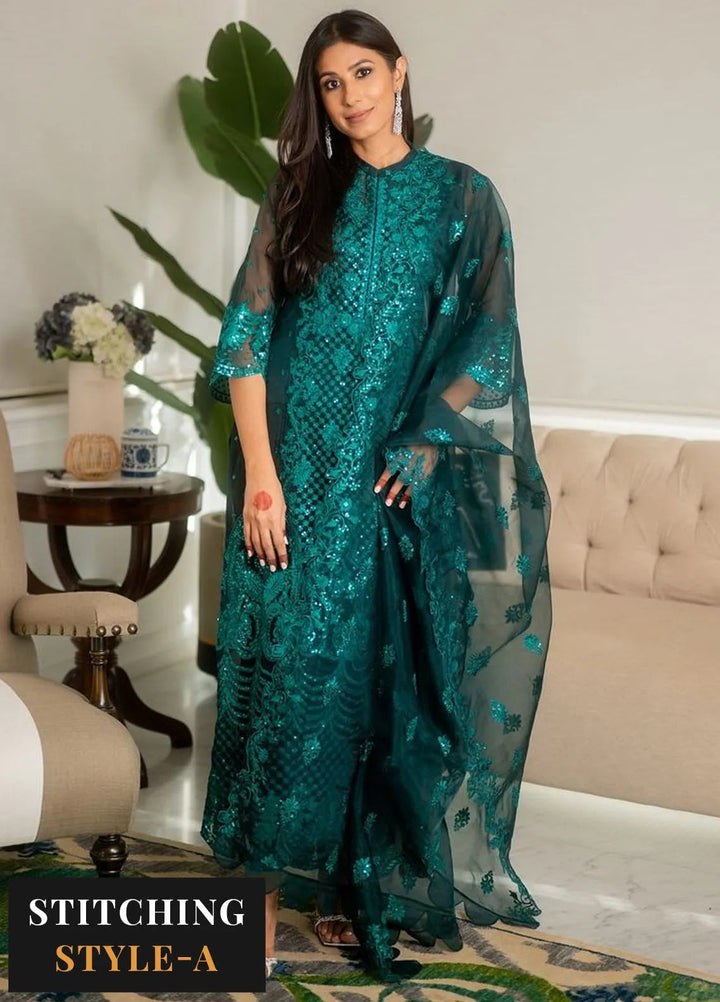 Zainab Chottani Embroidered Organza Suits Unstitched 3 Piece ZC24WF D-01 Zeina - Wedding Collection