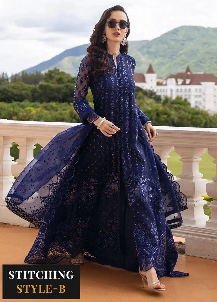 Zainab Chottani Embroidered Organza Suits Unstitched 3 Piece ZC24WF D-02 Eclat - Wedding Collection