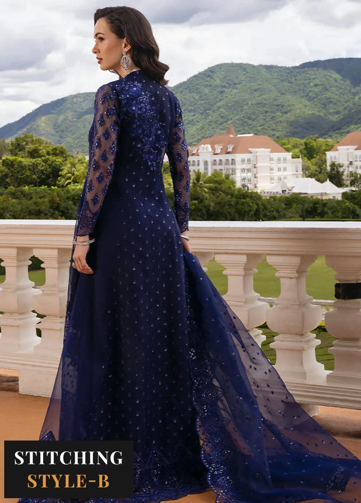 Zainab Chottani Embroidered Organza Suits Unstitched 3 Piece ZC24WF D-02 Eclat - Wedding Collection