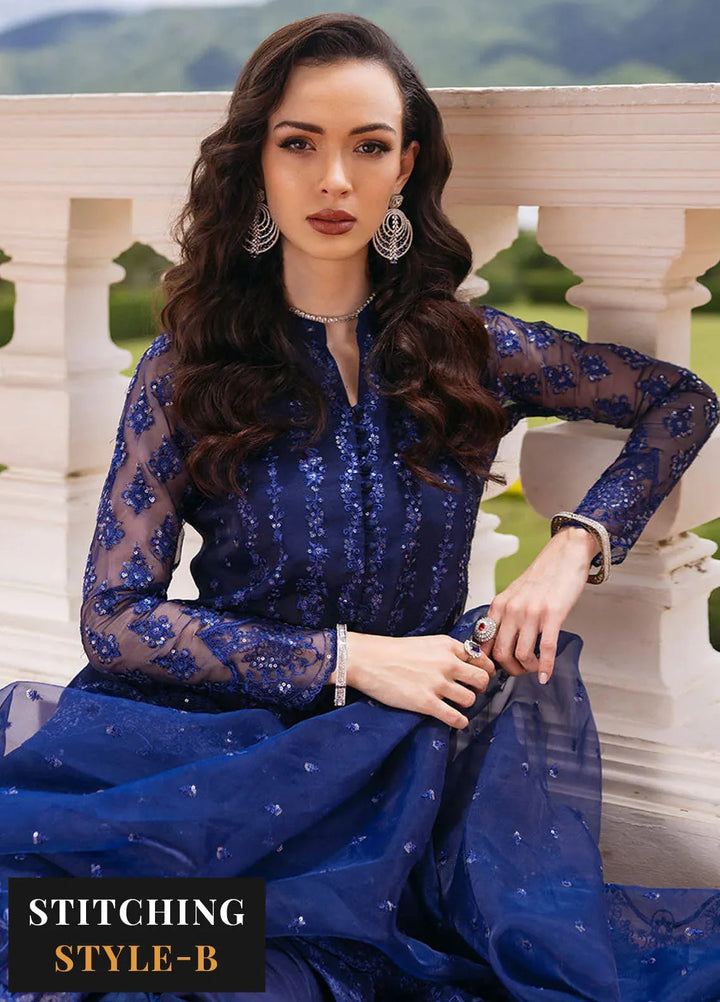 Zainab Chottani Embroidered Organza Suits Unstitched 3 Piece ZC24WF D-02 Eclat - Wedding Collection
