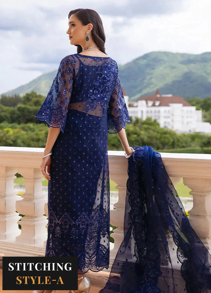 Zainab Chottani Embroidered Organza Suits Unstitched 3 Piece ZC24WF D-02 Eclat - Wedding Collection