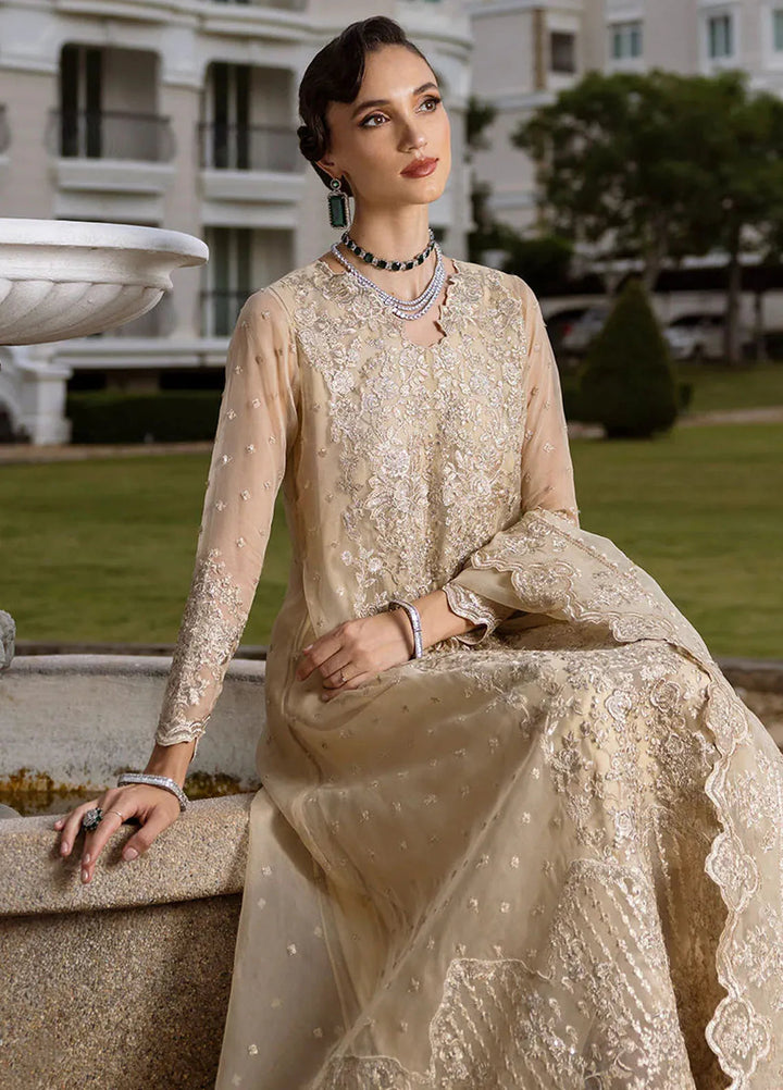 Zainab Chottani Embroidered Organza Suits Unstitched 3 Piece ZC24WF D-04 Ivana - Wedding Collection