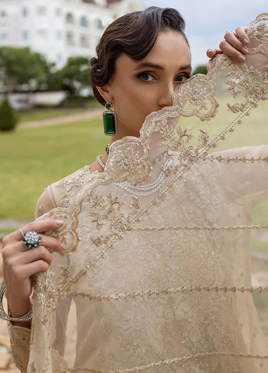 Zainab Chottani Embroidered Organza Suits Unstitched 3 Piece ZC24WF D-04 Ivana - Wedding Collection