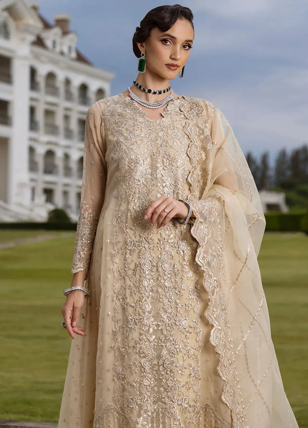 Zainab Chottani Embroidered Organza Suits Unstitched 3 Piece ZC24WF D-04 Ivana - Wedding Collection