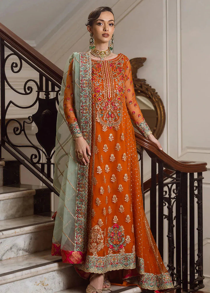 Zainab Chottani Embroidered Organza Suits Unstitched 3 Piece ZC24WF D-07 Ombre - Wedding Collection