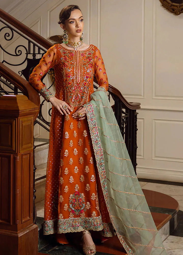 Zainab Chottani Embroidered Organza Suits Unstitched 3 Piece ZC24WF D-07 Ombre - Wedding Collection