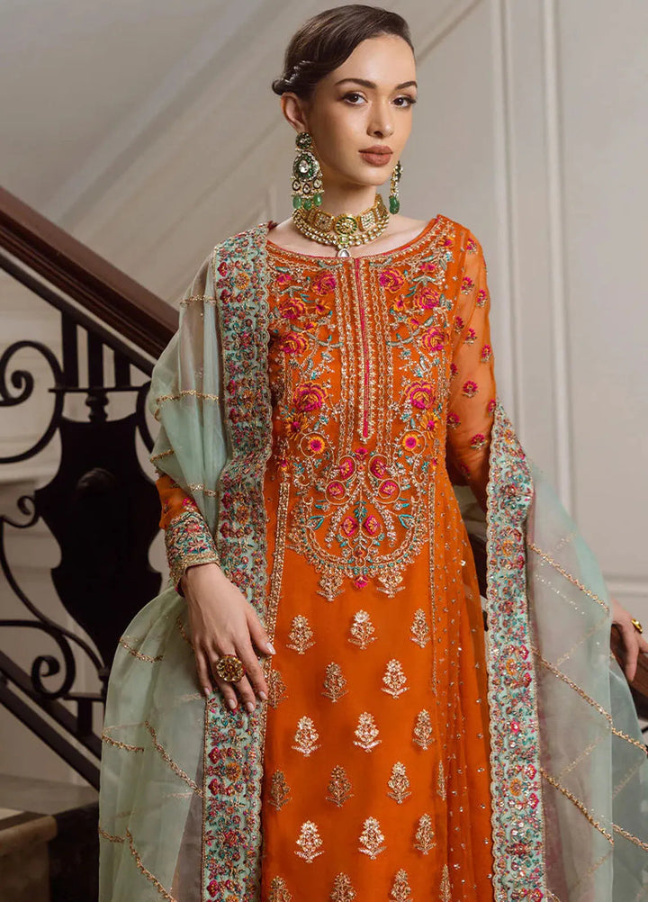 Zainab Chottani Embroidered Organza Suits Unstitched 3 Piece ZC24WF D-07 Ombre - Wedding Collection