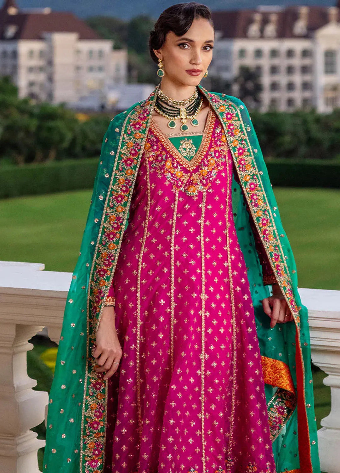 Zainab Chottani Embroidered Organza Suits Unstitched 3 Piece ZC24WF D-08 Jardin - Wedding Collection