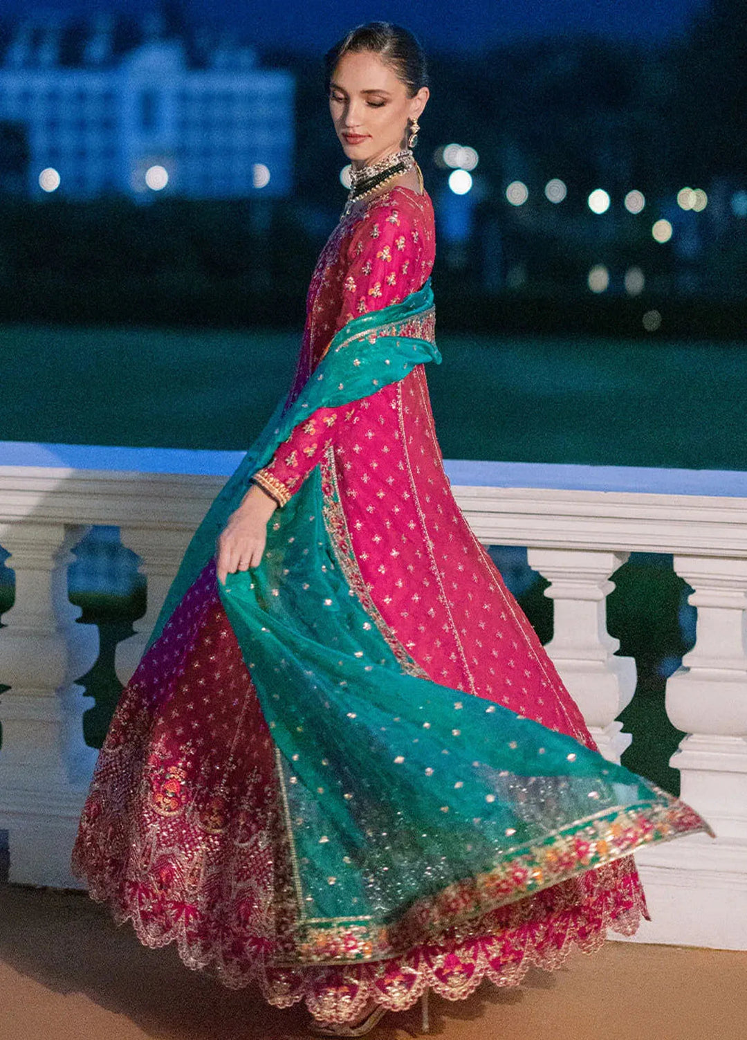 Zainab Chottani Embroidered Organza Suits Unstitched 3 Piece ZC24WF D-08 Jardin - Wedding Collection