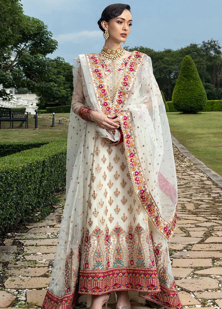 Zainab Chottani Embroidered Organza Suits Unstitched 3 Piece ZC24WF D-10 Tresor - Wedding Collection