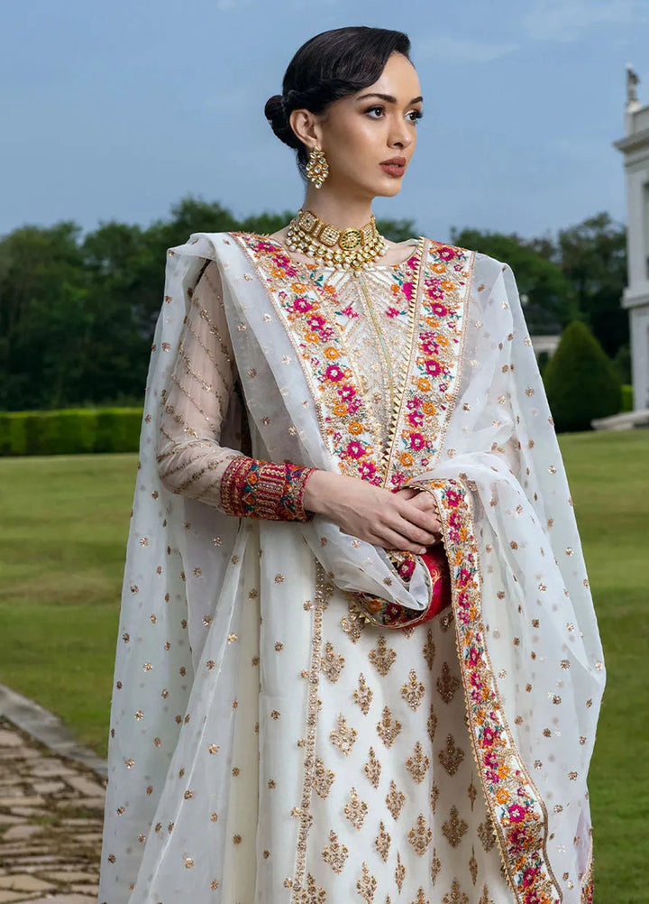 Zainab Chottani Embroidered Organza Suits Unstitched 3 Piece ZC24WF D-10 Tresor - Wedding Collection