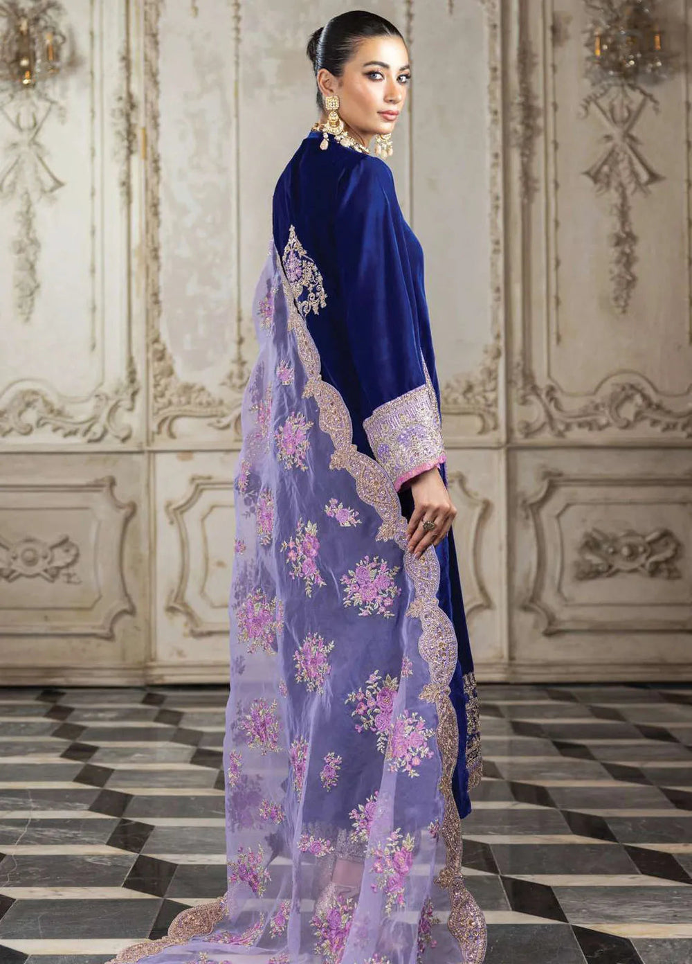 Zainab Chottani Embroidered Suit Unstitched 3 Piece ZC24V D-02 Sifra - Formal Collection