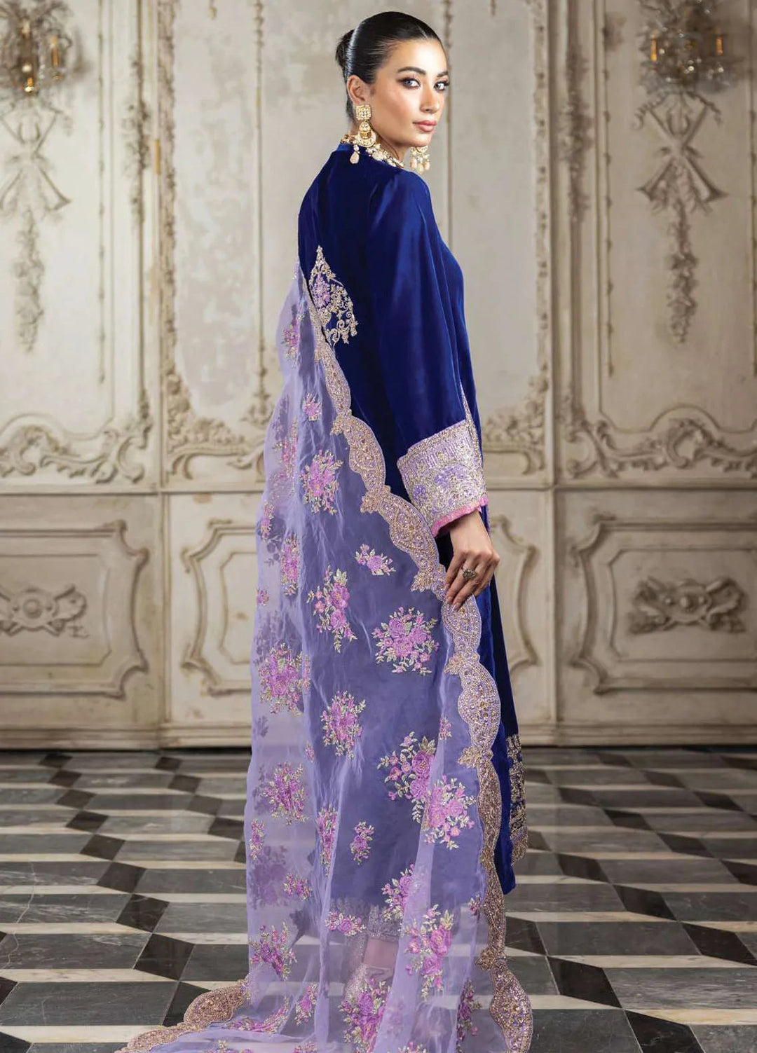 Zainab Chottani Embroidered Suit Unstitched 3 Piece ZC24V D-02 Sifra - Formal Collection