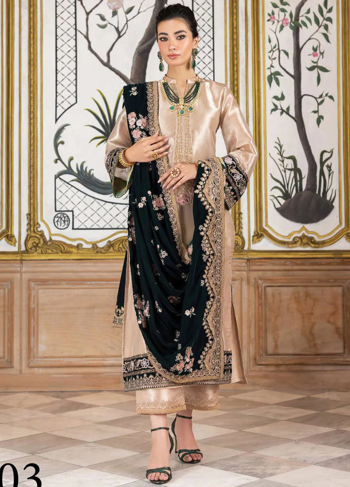 Zainab Chottani Embroidered Suit Unstitched 3 Piece ZC24V D-03 Sarwana - Formal Collection