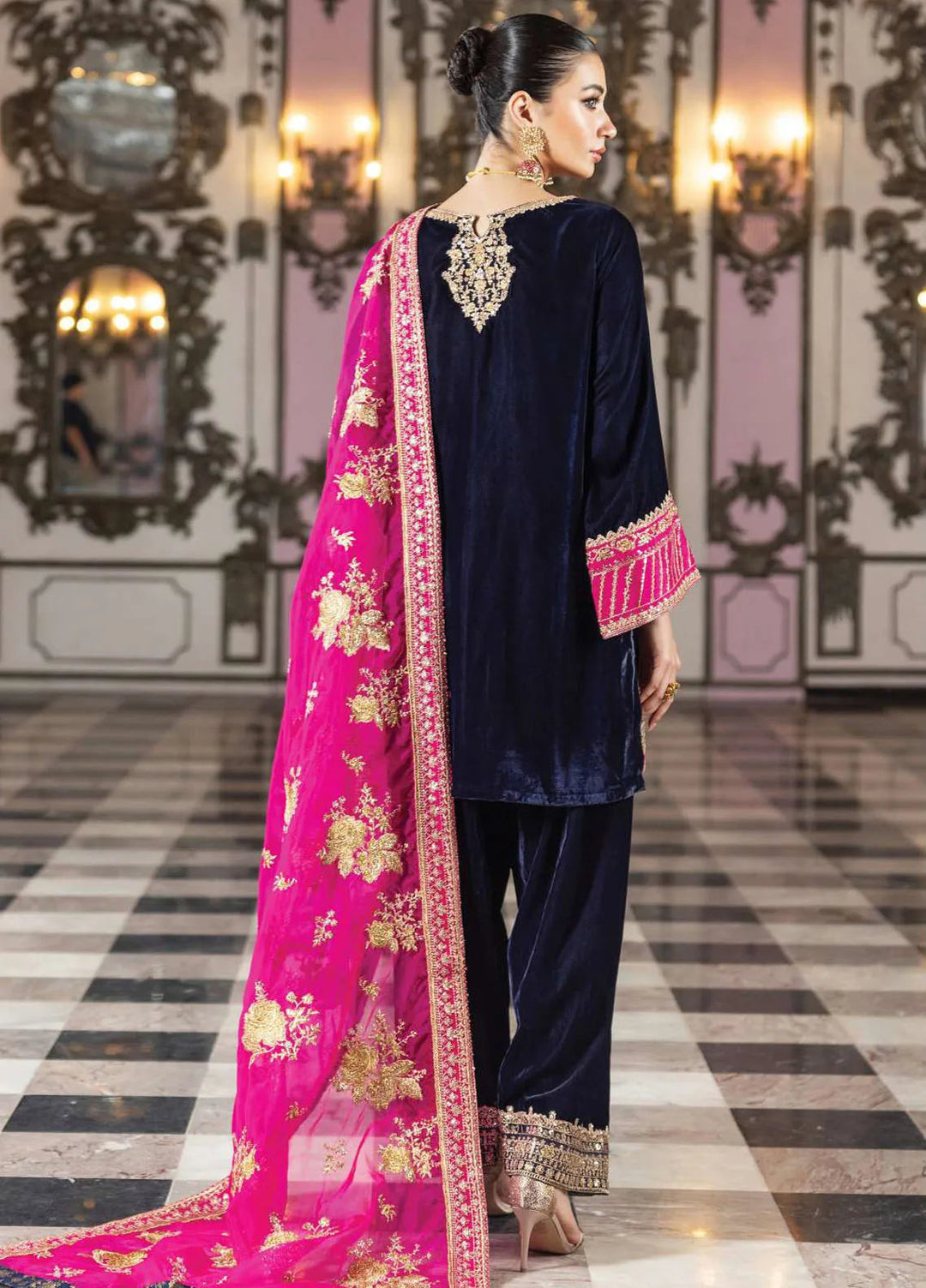 Zainab Chottani Embroidered Suit Unstitched 3 Piece ZC24V D-05 Tara - Formal Collection