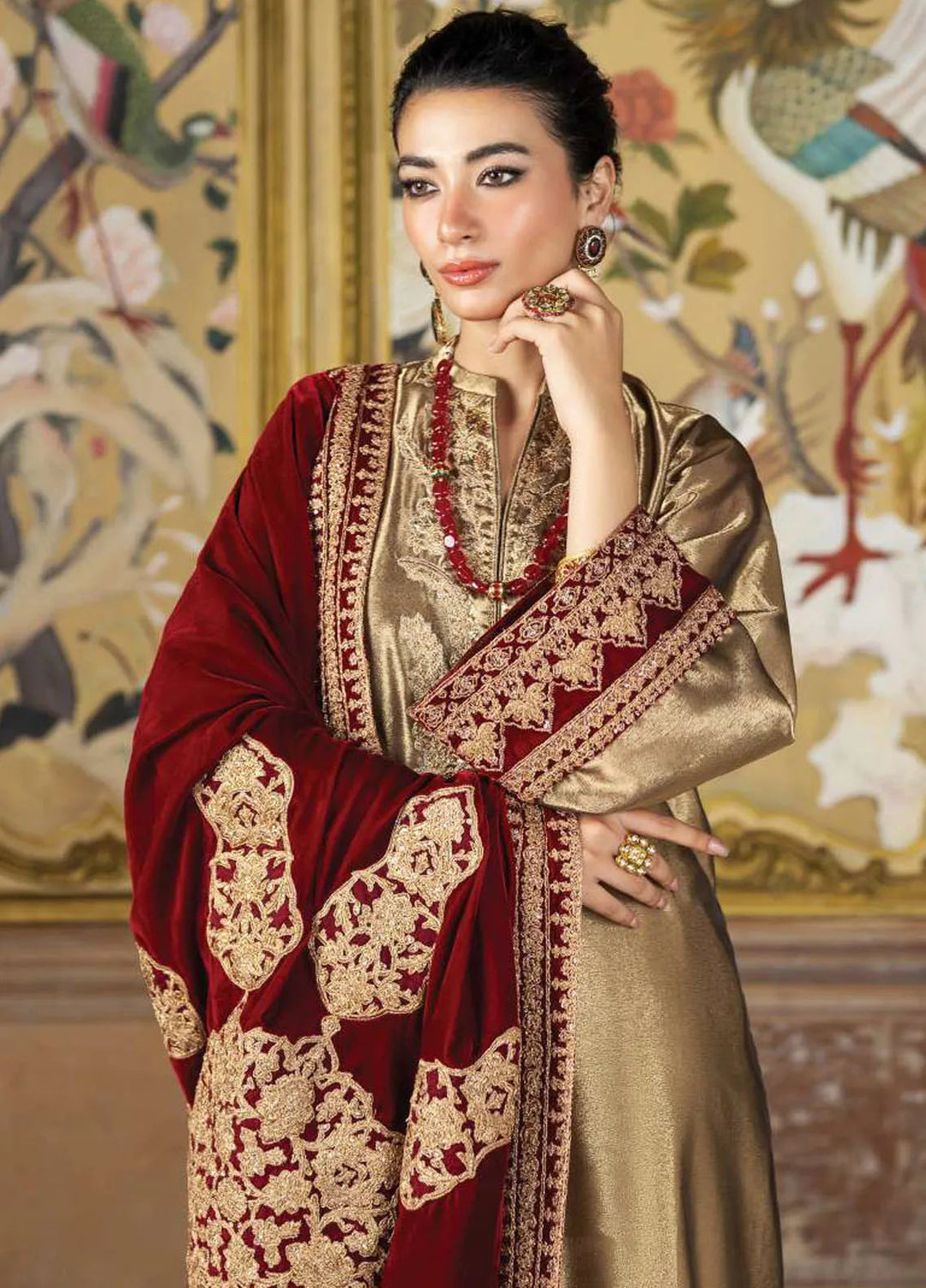 Zainab Chottani Embroidered Suit Unstitched 3 Piece ZC24V D-06 Zerlin - Formal Collection