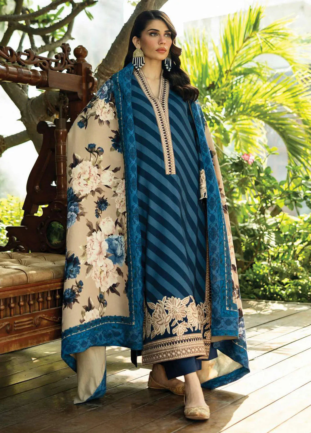 Zainab Chottani Embroidered Suit Unstitched 3 Piece ZC24WS D-01 Alayna - Winter Collection