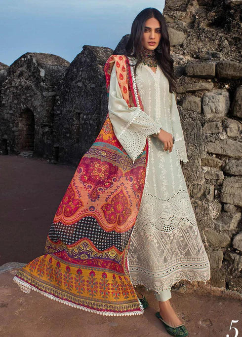 Zainab Chottani Embroidered Chikankari Suits Unstitched 3 Piece ZC22CK Gulnoor 5A - Luxury Collection
