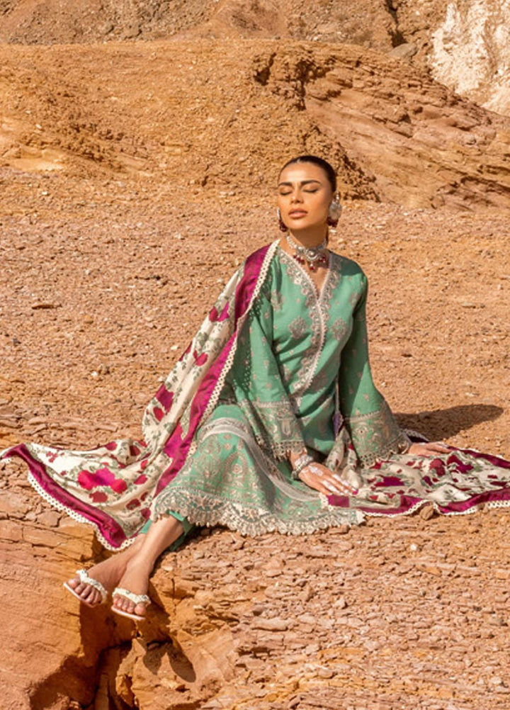 Zainab Chottani Embroidered Lawn Suits Unstitched 3 Piece ZARRA TUNN ZC23CHN 01-A - Luxury Lawn Collection