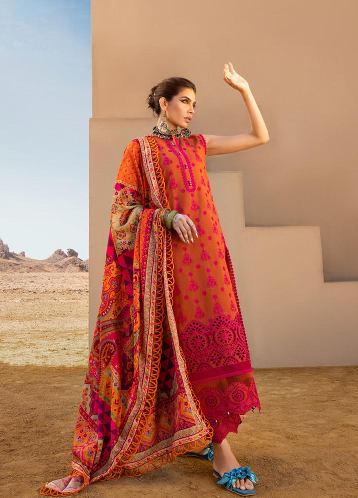 Zainab Chottani Embroidered Lawn Suits Unstitched 3 Piece GUNJAL ZC23CHN 03-B - Luxury Lawn Collection