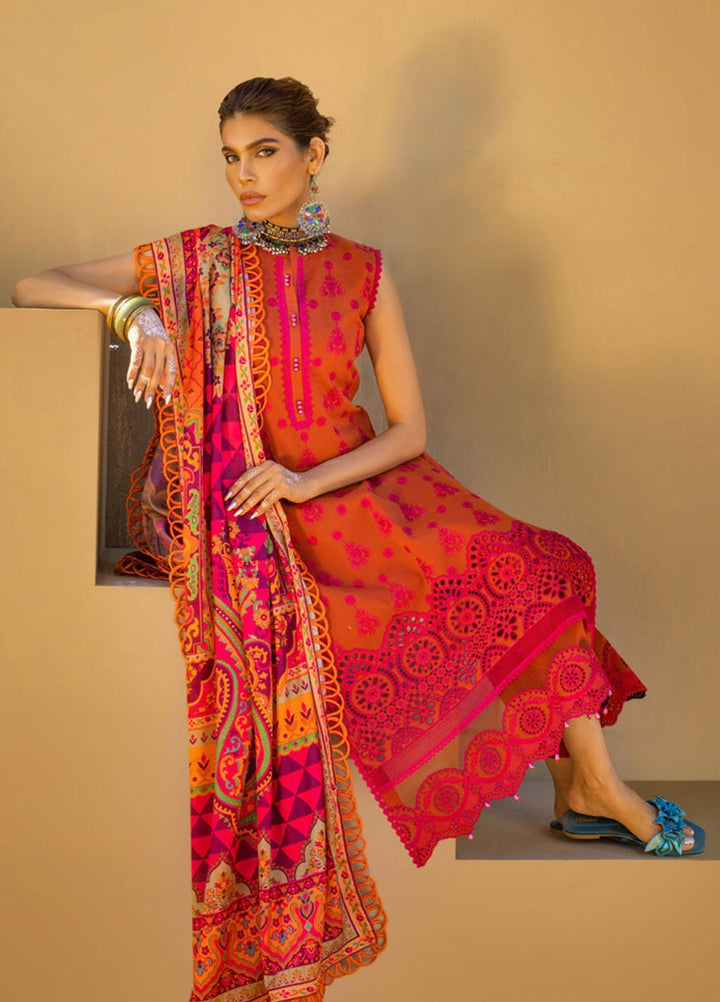 Zainab Chottani Embroidered Lawn Suits Unstitched 3 Piece GUNJAL ZC23CHN 03-B - Luxury Lawn Collection