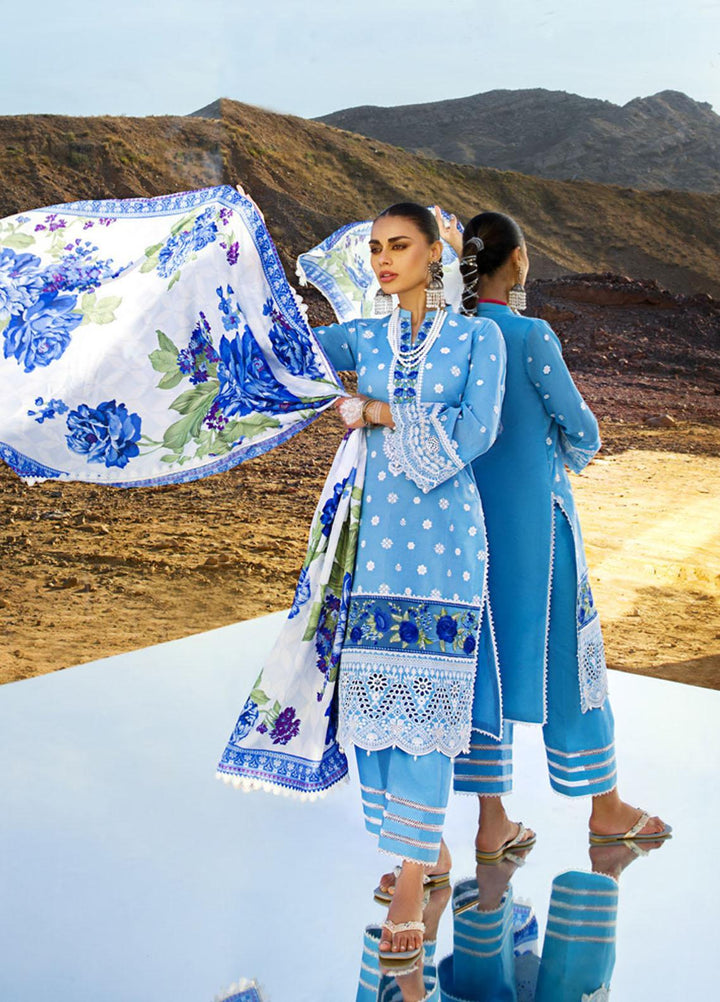 Zainab Chottani Embroidered Lawn Suits Unstitched 3 Piece DURNAZ ZC23CHN 04-A - Luxury Lawn Collection