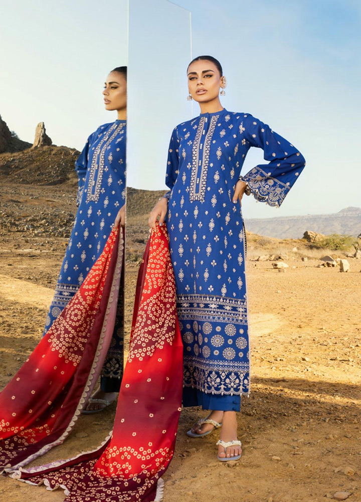 Zainab Chottani Embroidered Lawn Suits Unstitched 3 Piece CHUNARI ZC23CHN 05-B - Luxury Lawn Collection