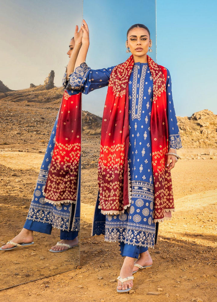 Zainab Chottani Embroidered Lawn Suits Unstitched 3 Piece CHUNARI ZC23CHN 05-B - Luxury Lawn Collection