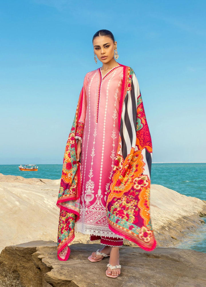 Zainab Chottani Embroidered Lawn Suits Unstitched 3 Piece SHANZEY ZC23CHN 06-A - Luxury Lawn Collection
