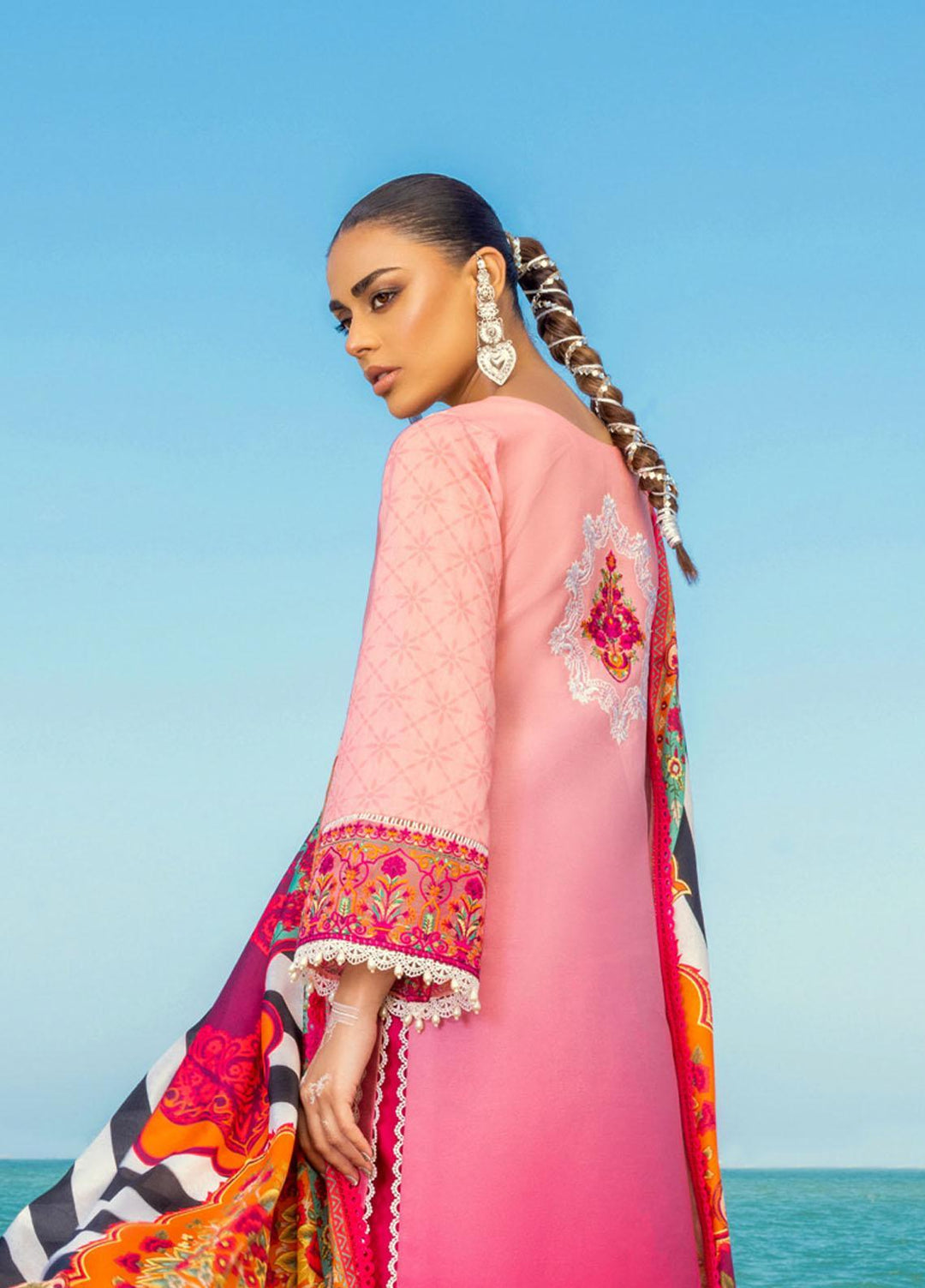 Zainab Chottani Embroidered Lawn Suits Unstitched 3 Piece SHANZEY ZC23CHN 06-A - Luxury Lawn Collection