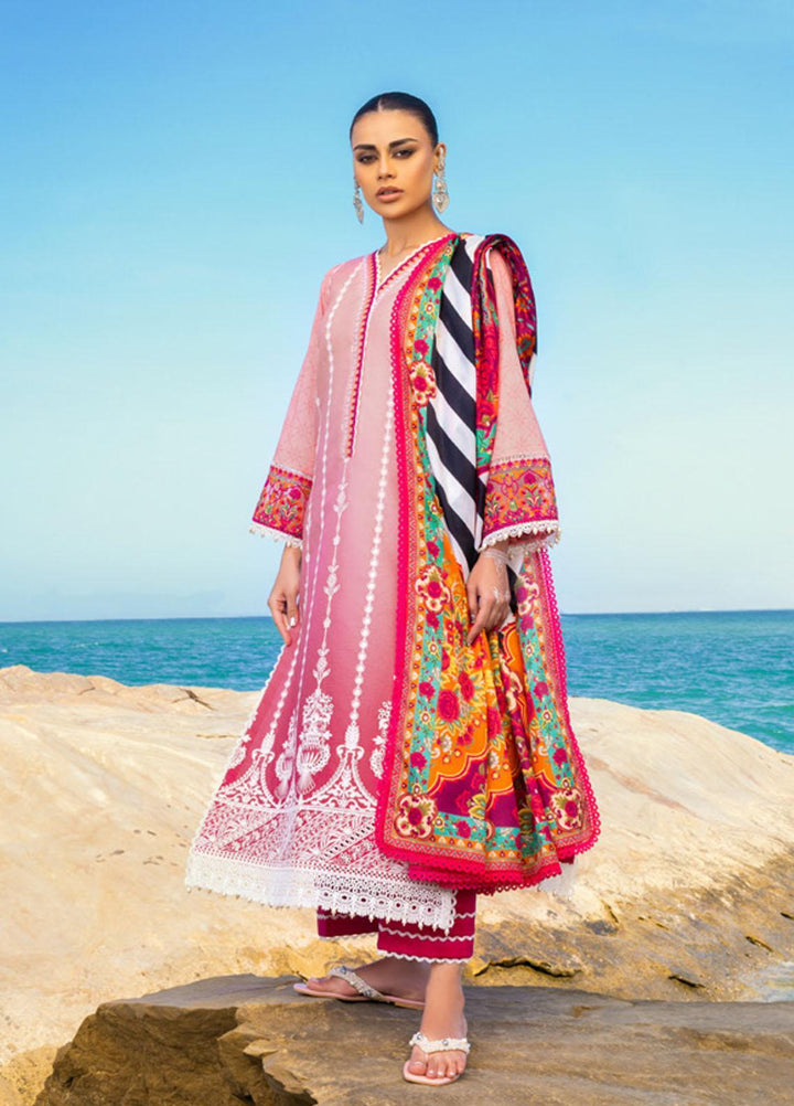 Zainab Chottani Embroidered Lawn Suits Unstitched 3 Piece SHANZEY ZC23CHN 06-A - Luxury Lawn Collection