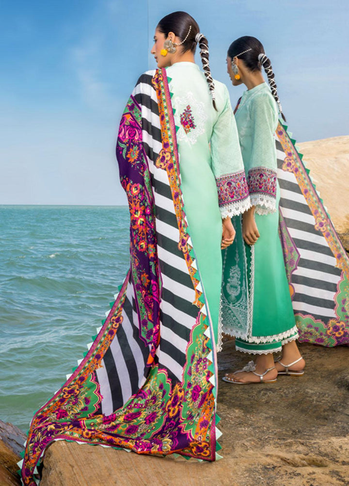 Zainab Chottani Embroidered Lawn Suits Unstitched 3 Piece SHANZEY ZC23CHN 06-B - Luxury Lawn Collection