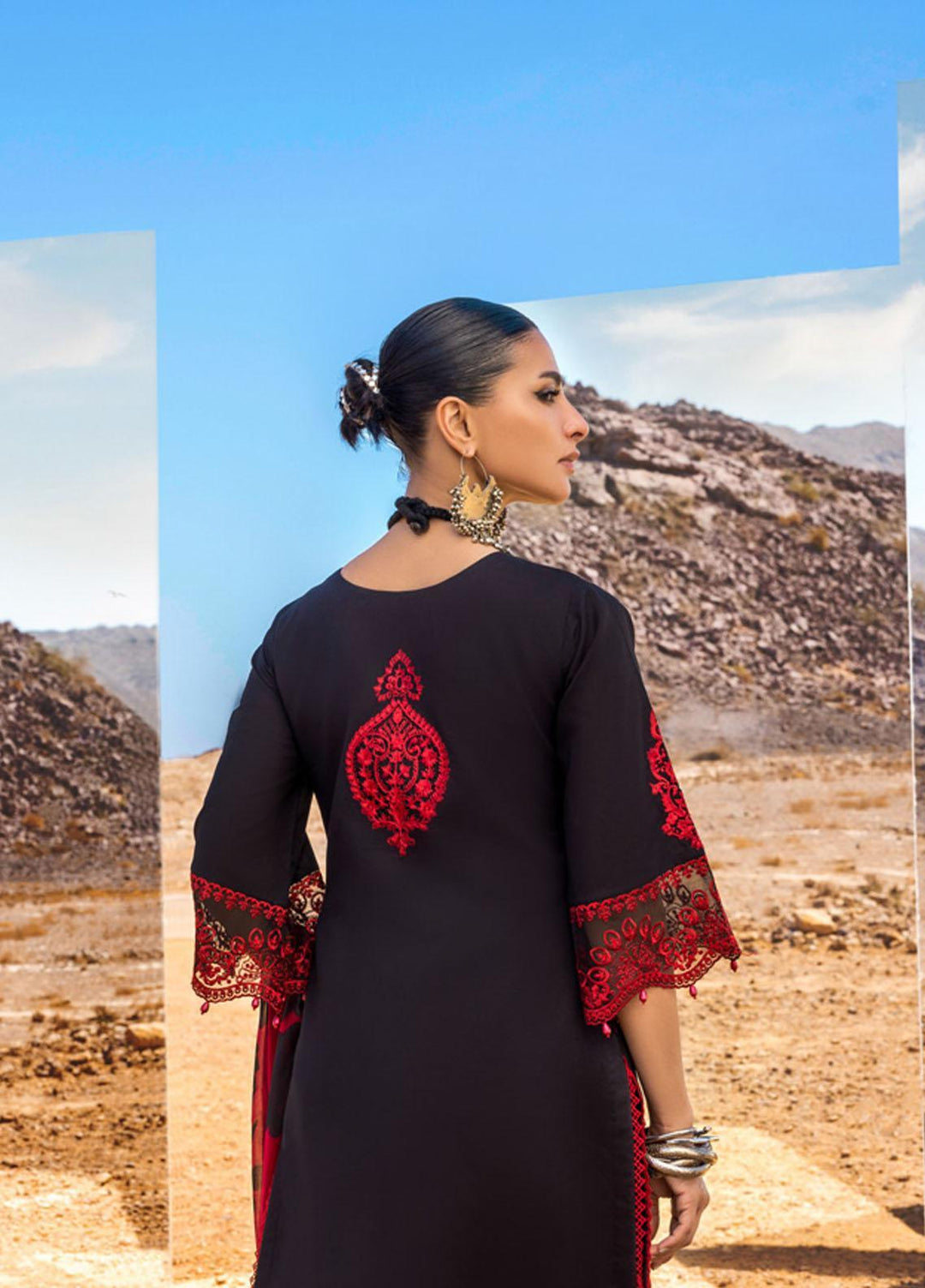 Zainab Chottani Embroidered Lawn Suits Unstitched 3 Piece MAHAL ZC23CHN 07-A - Luxury Lawn Collection