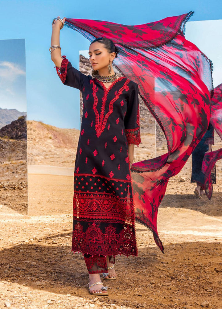 Zainab Chottani Embroidered Lawn Suits Unstitched 3 Piece MAHAL ZC23CHN 07-A - Luxury Lawn Collection