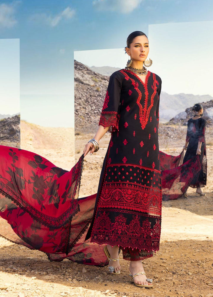 Zainab Chottani Embroidered Lawn Suits Unstitched 3 Piece MAHAL ZC23CHN 07-A - Luxury Lawn Collection