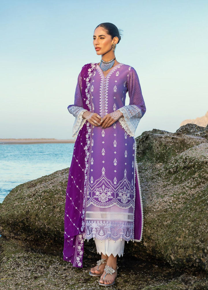 Zainab Chottani Embroidered Lawn Suits Unstitched 3 Piece AFSANA ZC23CHN 08-A - Luxury Lawn Collection