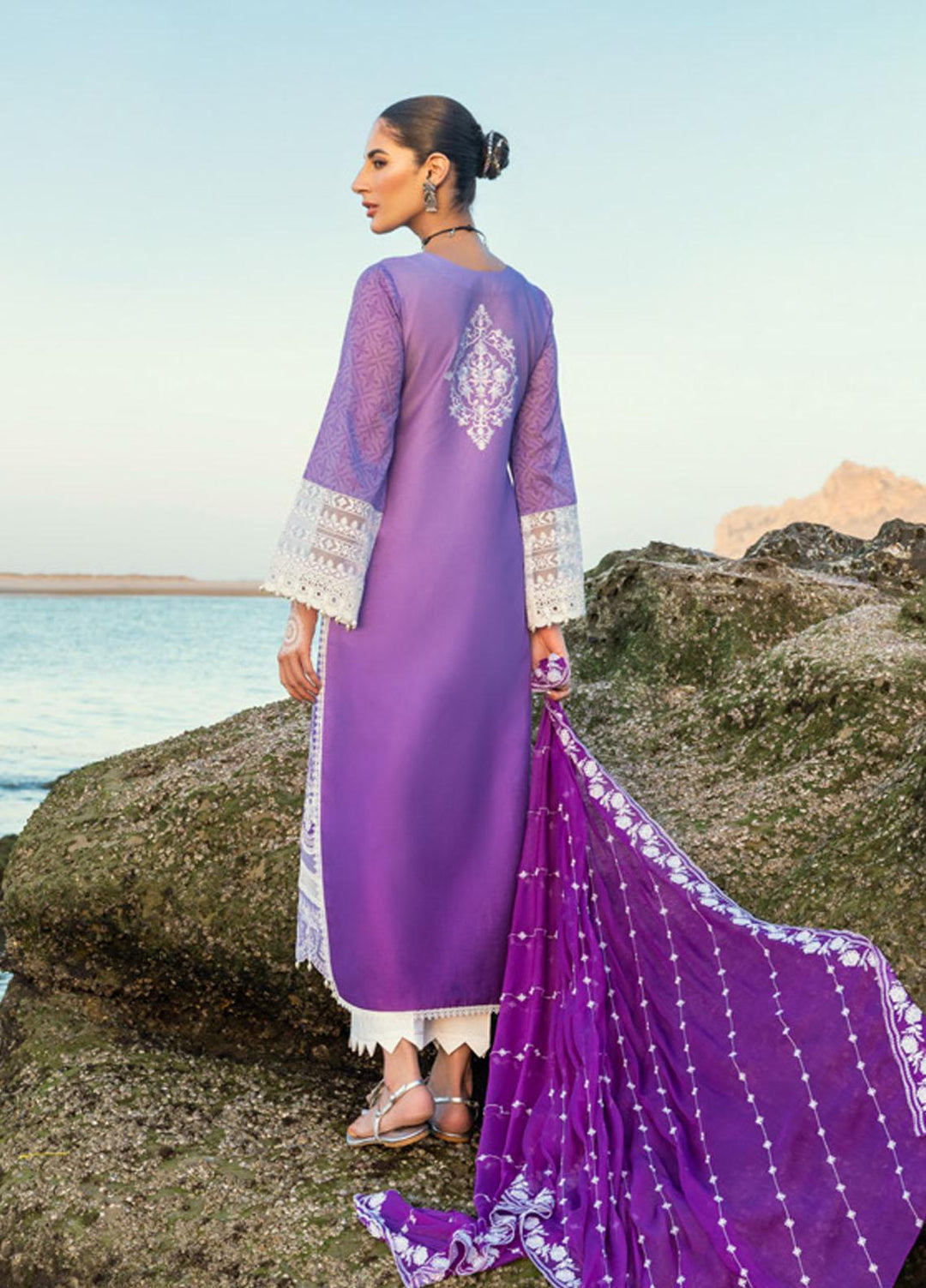 Zainab Chottani Embroidered Lawn Suits Unstitched 3 Piece AFSANA ZC23CHN 08-A - Luxury Lawn Collection