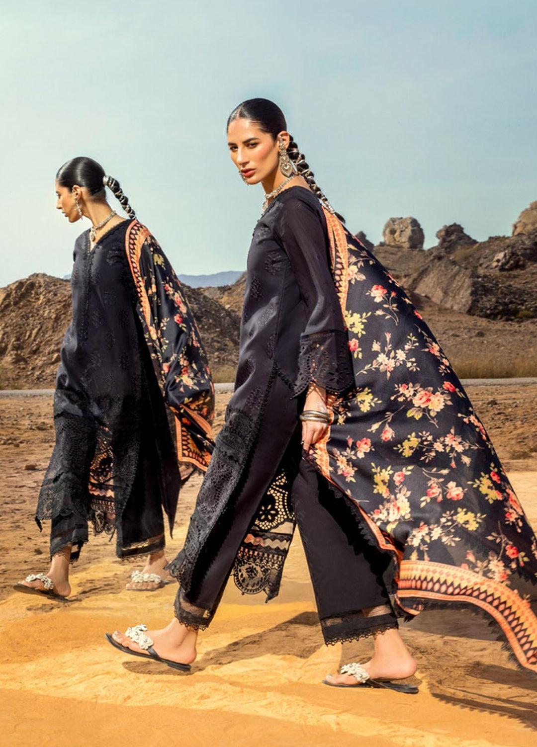 Zainab Chottani Embroidered Lawn Suits Unstitched 3 Piece MAAH EKAAN ZC23CHN 09-A - Luxury Lawn Collection