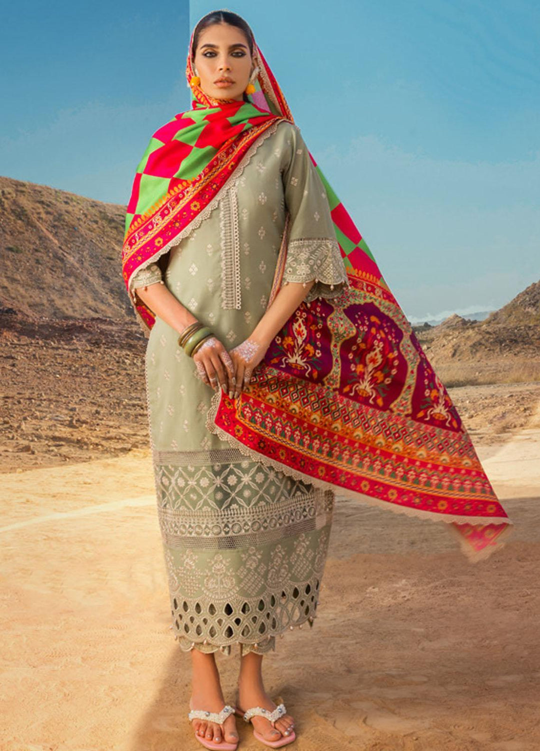 Zainab Chottani Embroidered Lawn Suits Unstitched 3 Piece LAALEN ZC23CHN 10-B - Luxury Lawn Collection