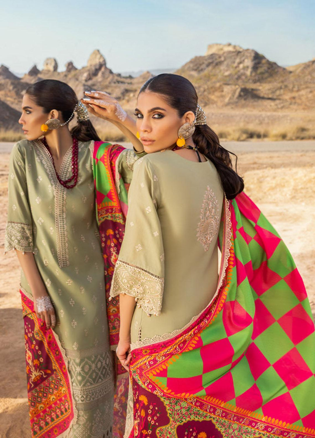 Zainab Chottani Embroidered Lawn Suits Unstitched 3 Piece LAALEN ZC23CHN 10-B - Luxury Lawn Collection