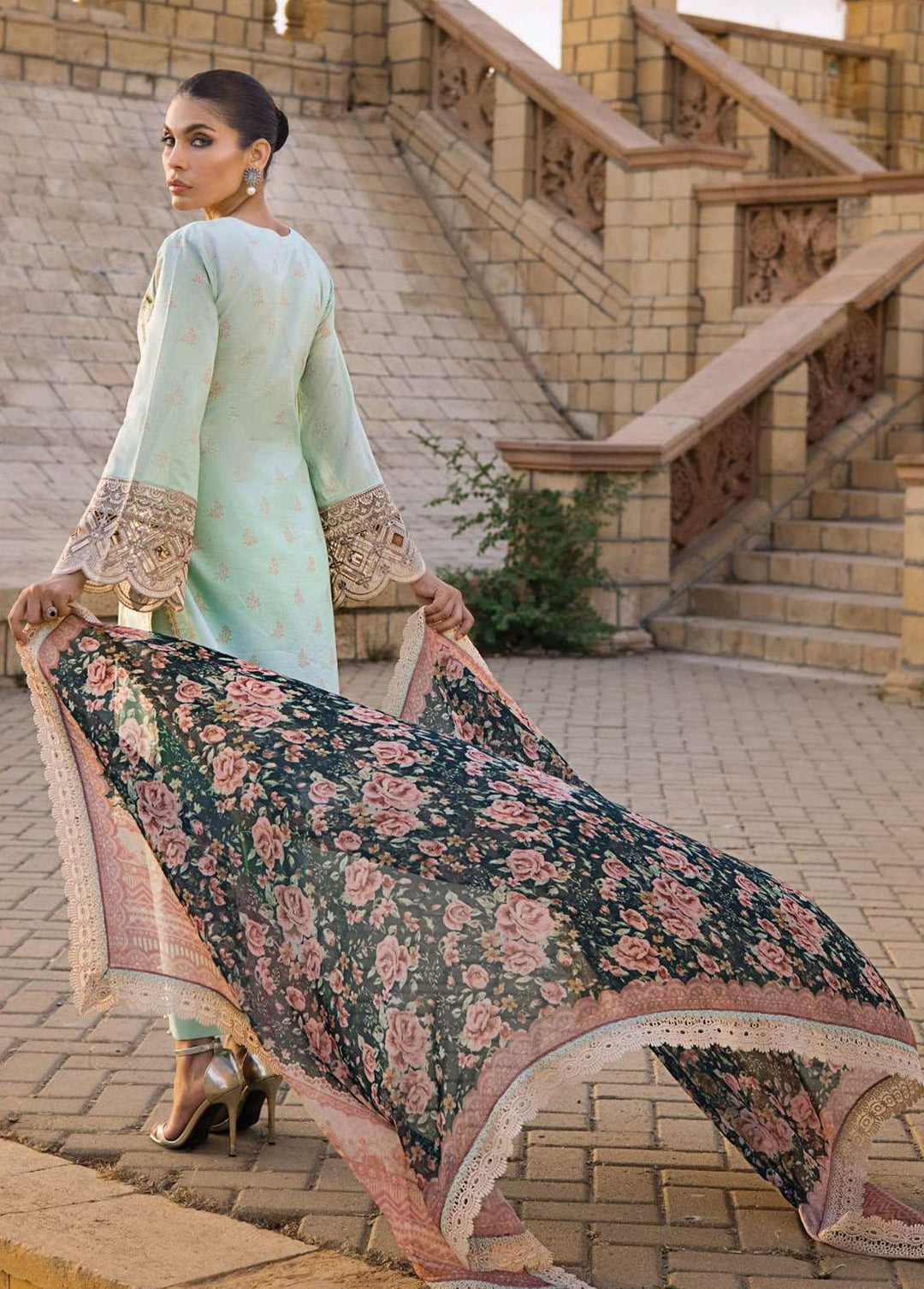 Zainab Chottani Embroidered Lawn Suits Unstitched 3 Piece ZC23L 2A - Luxury Collection