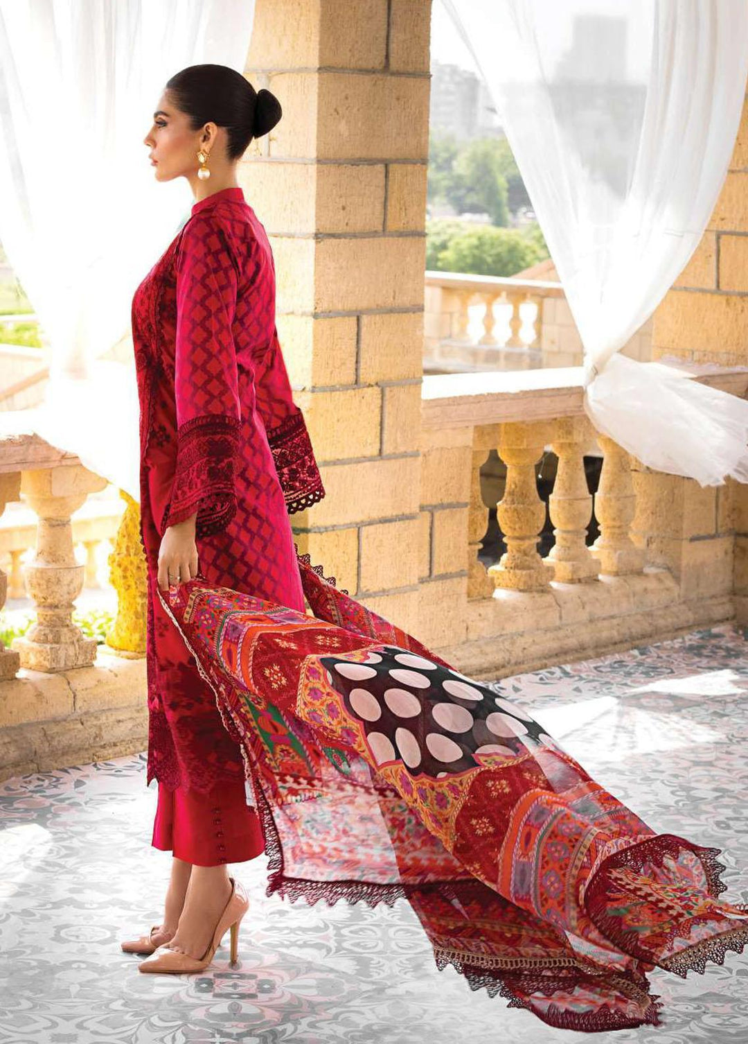Zainab Chottani Embroidered Lawn Suits Unstitched 3 Piece ZC23L 3A - Luxury Collection