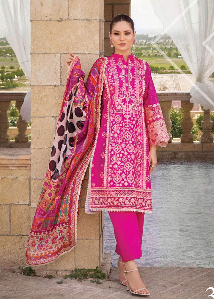 Zainab Chottani Embroidered Lawn Suits Unstitched 3 Piece ZC23L 3B - Luxury Collection
