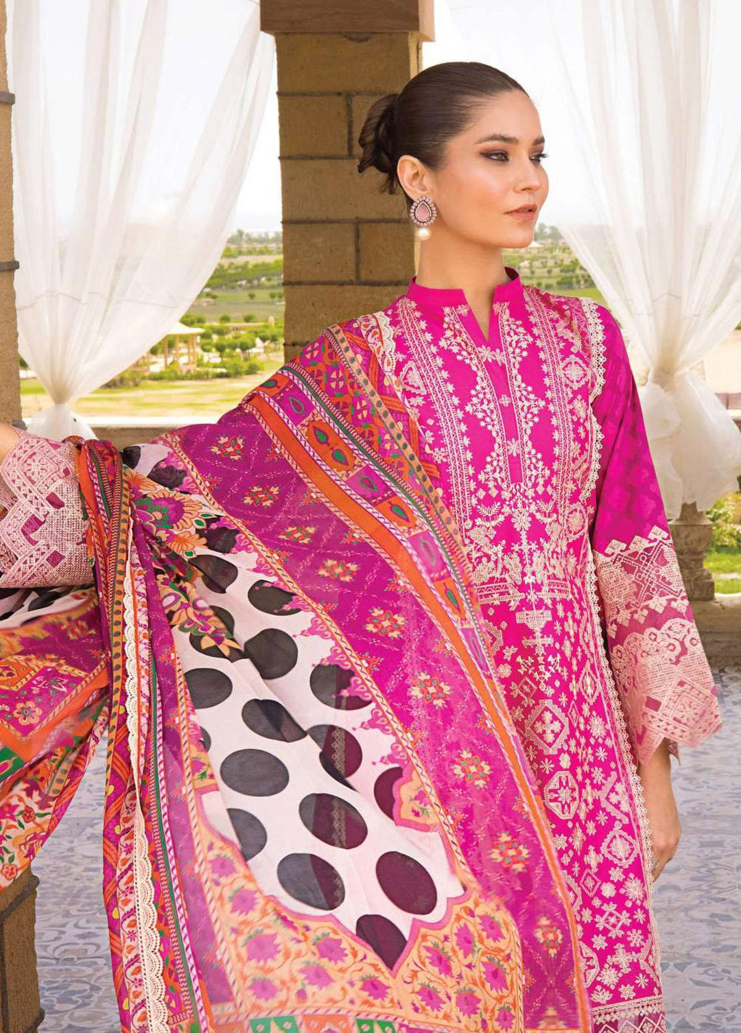 Zainab Chottani Embroidered Lawn Suits Unstitched 3 Piece ZC23L 3B - Luxury Collection
