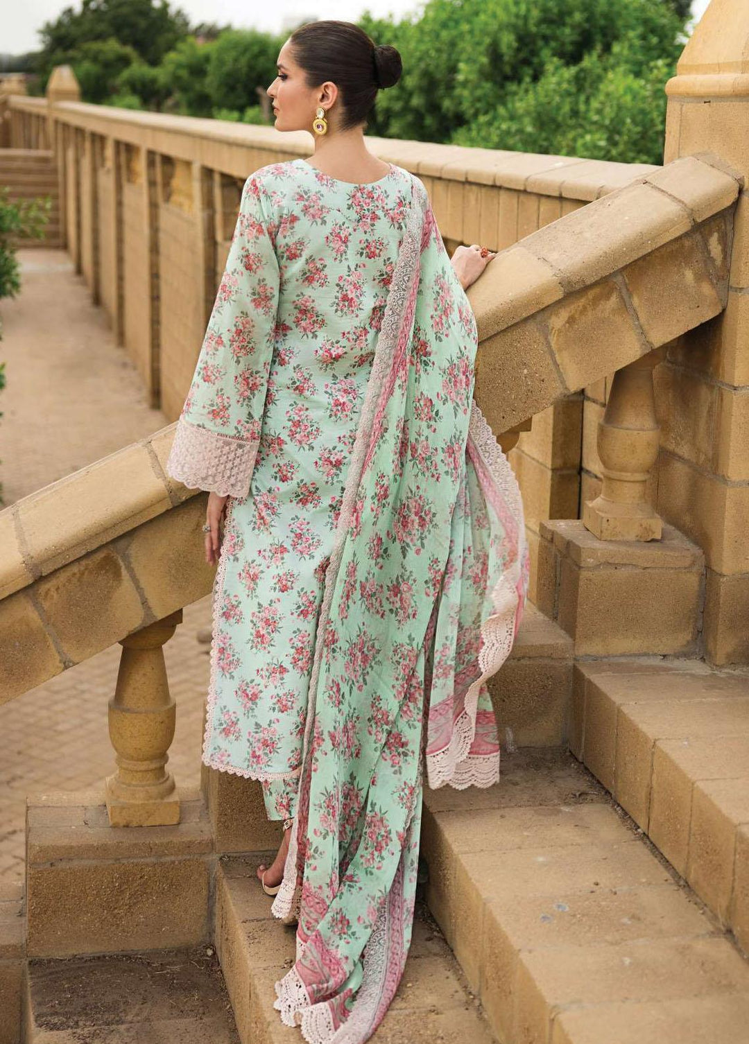 Zainab Chottani Embroidered Lawn Suits Unstitched 3 Piece ZC23L 6A - Luxury Collection