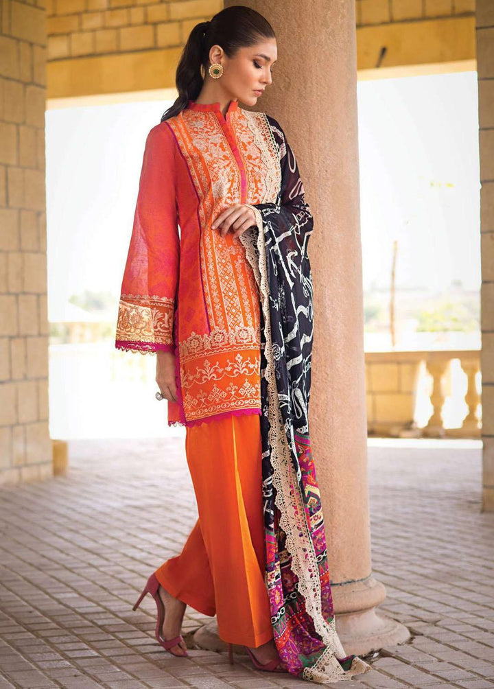 Zainab Chottani Embroidered Lawn Suits Unstitched 3 Piece ZC23L 7B - Luxury Collection