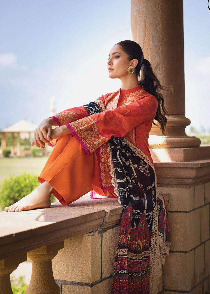 Zainab Chottani Embroidered Lawn Suits Unstitched 3 Piece ZC23L 7B - Luxury Collection