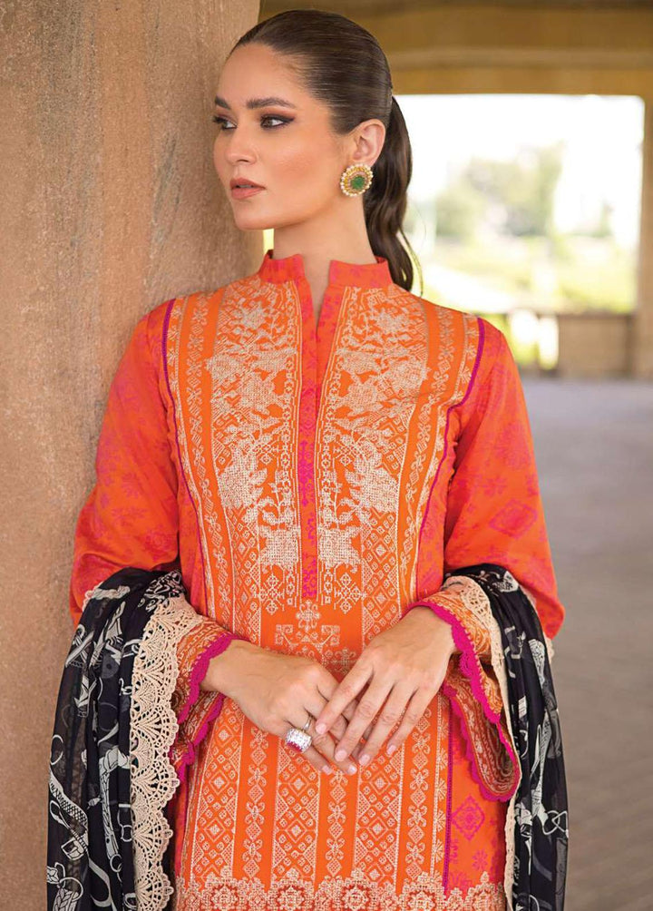 Zainab Chottani Embroidered Lawn Suits Unstitched 3 Piece ZC23L 7B - Luxury Collection