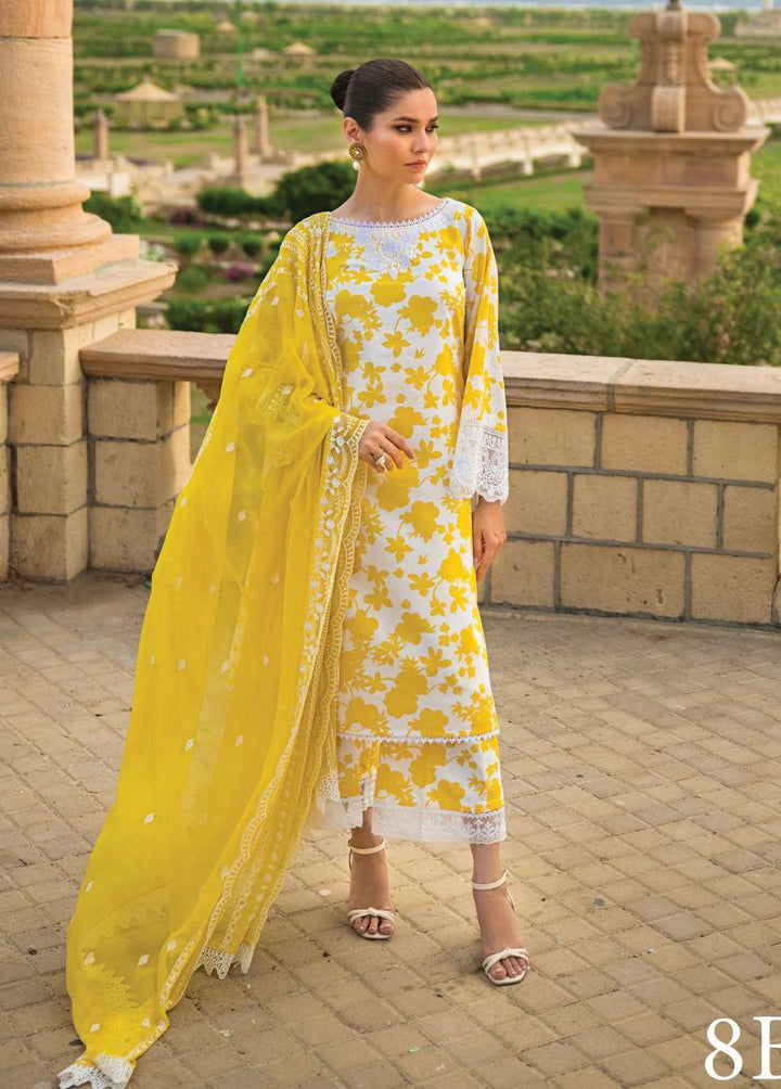 Zainab Chottani Embroidered Lawn Suits Unstitched 3 Piece ZC23L 8B - Luxury Collection