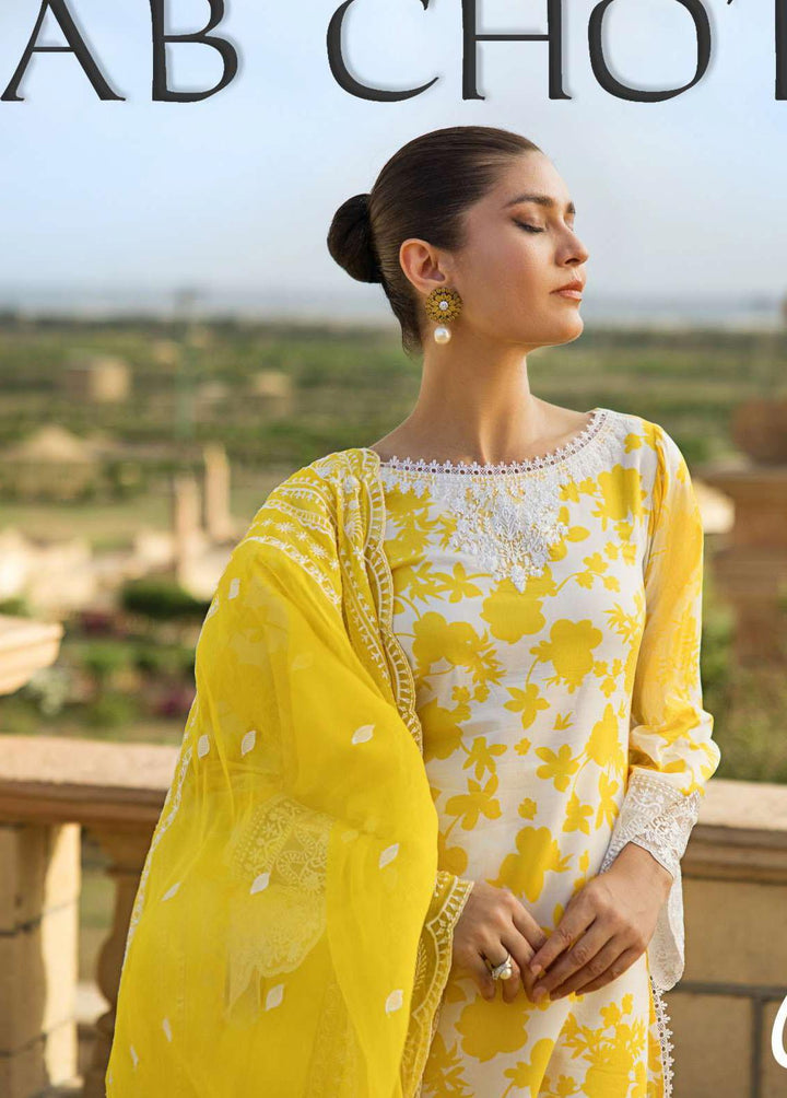 Zainab Chottani Embroidered Lawn Suits Unstitched 3 Piece ZC23L 8B - Luxury Collection